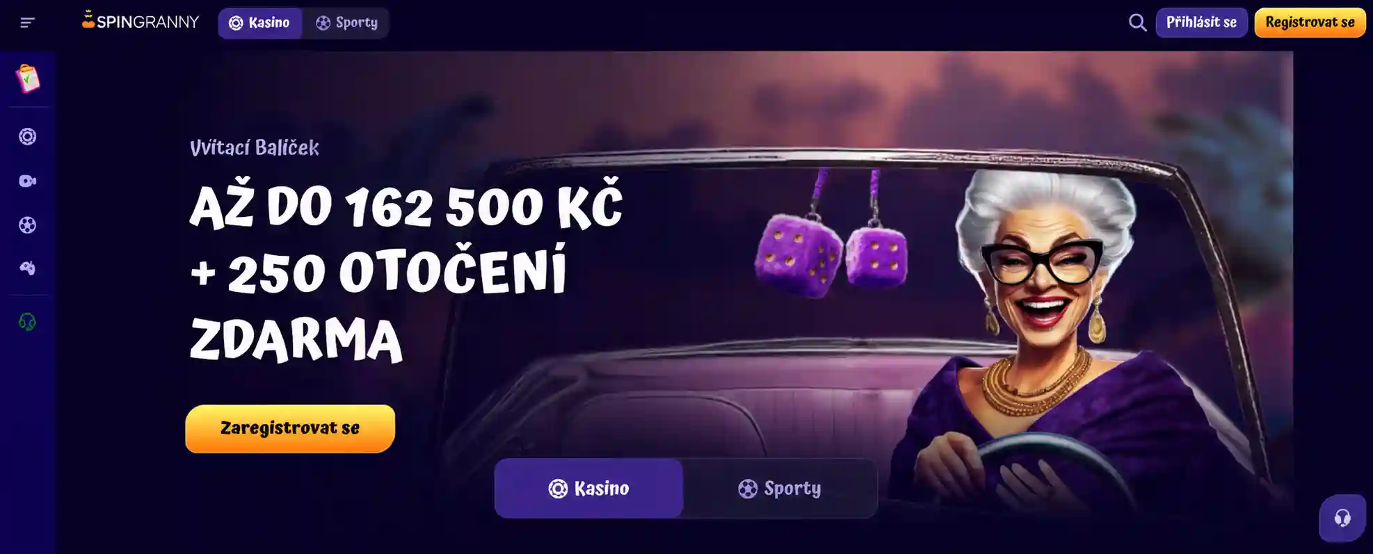 Úvodní stránka webu Spingranny